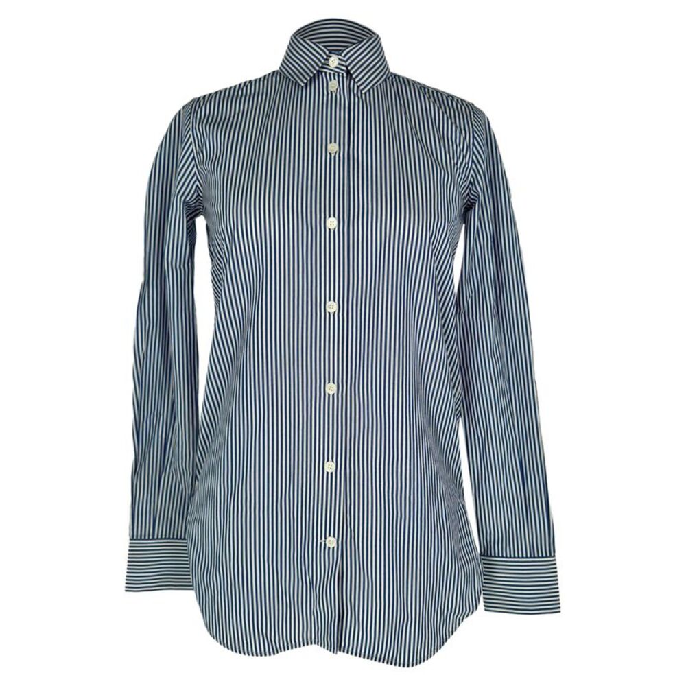 Celine Classic Striped Shirt in Blue Cotton